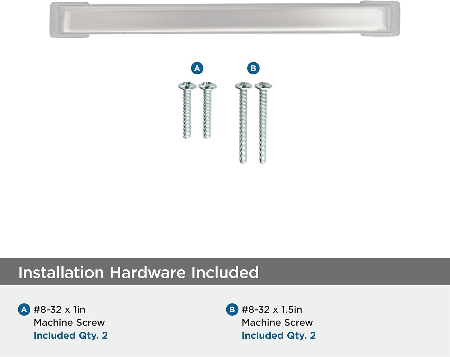 Amerock | Cabinet Pull | Polished Nickel | 5-1/16 inch (128 mm) Center to Center | Blackrock | 1 Pack | Drawer Pull | Drawer Handle | Cabinet Hardware