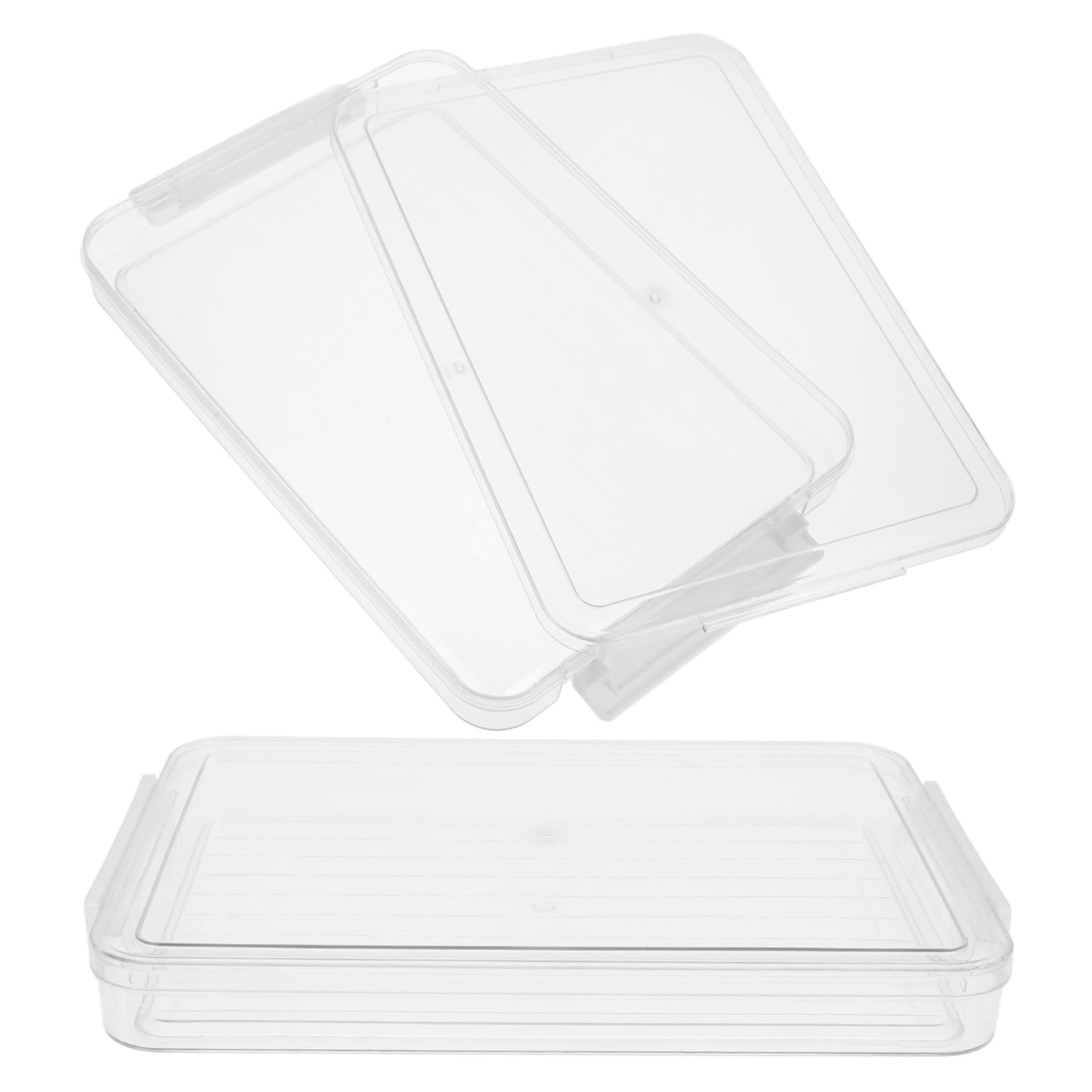 Uonlytech Stapelbare Dokumentenbox aus Pet mit Deckel Transparent 2 Stück für A4-unterlagen Büro und Zuhause Feuchtigkeitsgeschützt und Übersichtlich