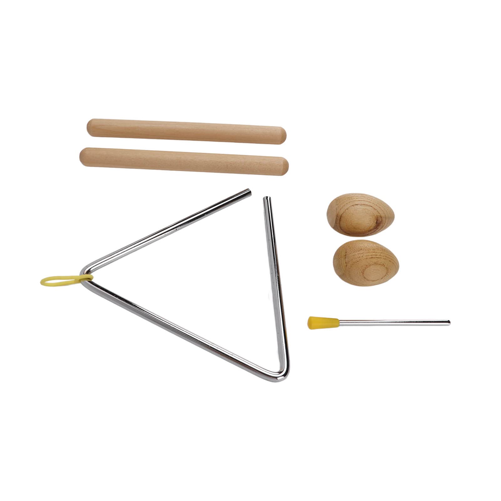 EVGATSAUTO Wooden Triangle Percussion Instrument Set, Triangle Percussion Instrument, Safe and Simple Enhance Original Music for Develop Childs