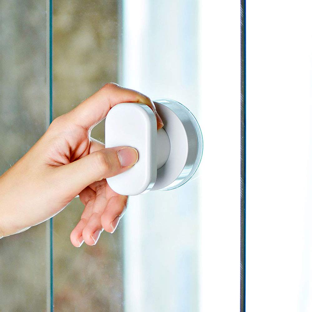 Maniglia per porta a ventosa, 2 maniglie a ventosa, cassetti, armadietto, frigorifero, porta in vetro portatile, maniglia con forte ventosa per il bagno