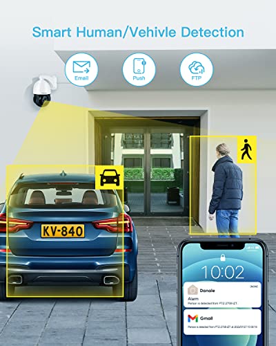 4K 8Mp Outdoor Ptz Ip Poe Camera With Pan Tilt 20X Optical Zoom & Human Vehicle Detection, Speed Dome Security Camera With 320Ft Ir Night Vision, Auto Tracking, 2-Way Audio (Compatible For Hikvision) #TOP2