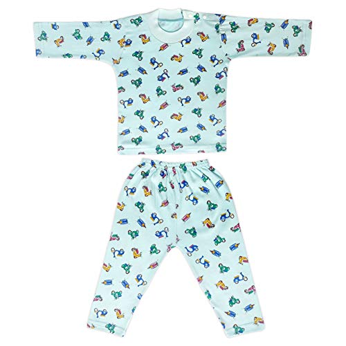 Image of |Kids and BEBS|Baby Boy and Baby Girls Sleepwear | Night Suit | Night Wear | Top & Pajama Set Full Sleeve with Pockets for Girls with Buttons (Pure Cotton)