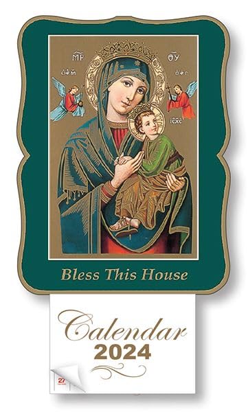 Perpetual Help Calendar 2024 Bless this House Christmas New Year Post Card Size with Envelope