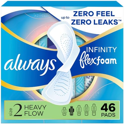 Always Infinity Feminine Pads for Women, Flexfoam Pads with Wings...