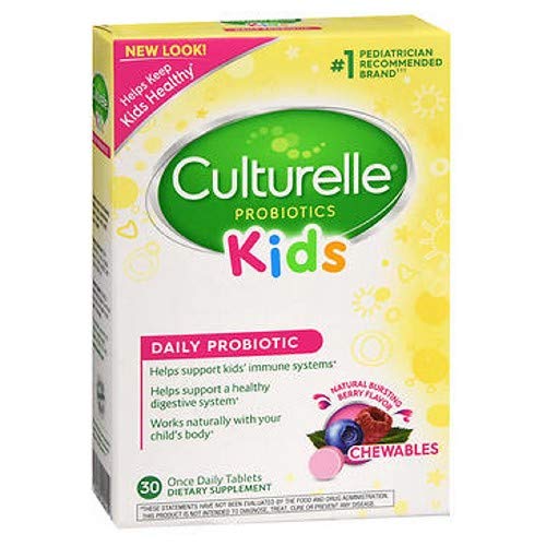 Culturelle Kids Probiotic Natural Busting Berry Flavor - 30 Chewable, Pack of 4