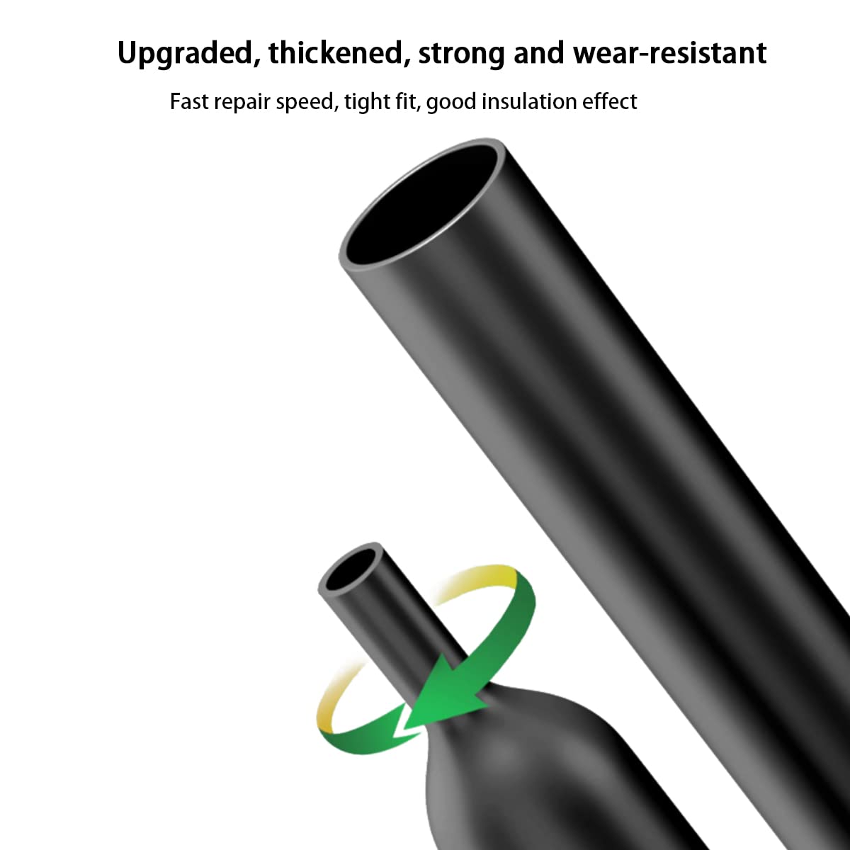 Guaina termorestringente Guaina termorestringente Rapporto 2:1 Protezione Isolante Ignifuga Guaina termorestringente Guaina Avvolgicavo Elettrico for Auto Kit di Fili Set 9 Dimensioni, Nero