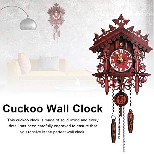image for cheerfullus 10 inch Wood Wall Cuckoo Clocks,Vintage Wooden Cuckoo Cloc