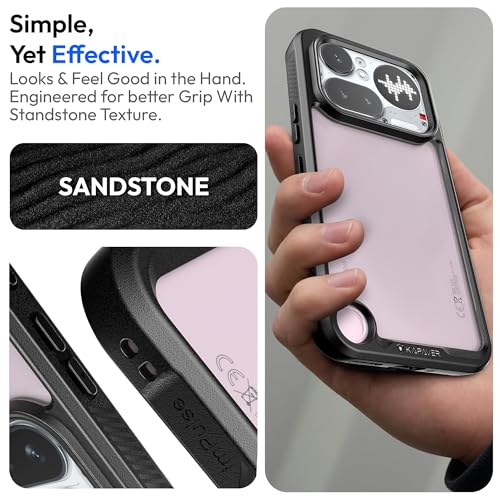 Image of KAPAVER Impulse Sandstone Back Cover Case for Nothing Phone 4a Pro | Hard 360 Protection Clear Case for Nothing Phone 4a Pro (Black)