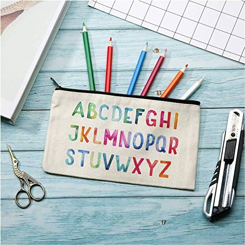Image of Lify 20 Piece DIY Craft Blank Bag Canvas Makeup Pencil Pouch with Zipper- Multipurpose Pen Pencil Case Cotton Canvas Cosmetic Bag Travel Cosmetic Bag - (Off White (20Pcs))