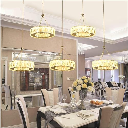 Chandelier cristal LED moderne luxe pour salon raffiné