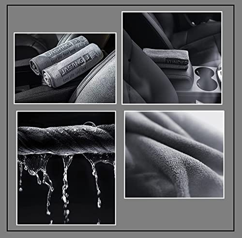 Image of Microfiber Cloth - 30x75 cms - 340 GSM Grey- Thick Lint & Streak-Free Multipurpose Cloths - Automotive Microfibre Towels for Car Bike Cleaning Polishing Washing & Detailing(30*75CM,Set of 2)