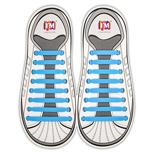 Image of INMAKER No Tie Shoelaces for Adults and Kids, Elastic Laces for Sneakers | Rubber Silicone Tieless Laces, Stretchy Shoelaces