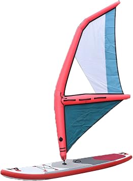 Inflatable Surfing Wing Windsurfing Sail,4.2m2 Handheld Inflatable Kite Foil Wing Kite with Storage Bag and Surf Leash,for Wind Wing Foiling, Surfing, Water Play Bluewhite