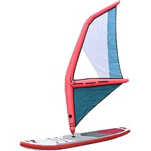 Inflatable Surfing Wing Windsurfing Sail,4.2m2 Handheld Inflatable Kite Foil Wing Kite with Storage Bag and Surf Leash,for Wind Wing Foiling, Surfing, Water Play Bluewhite