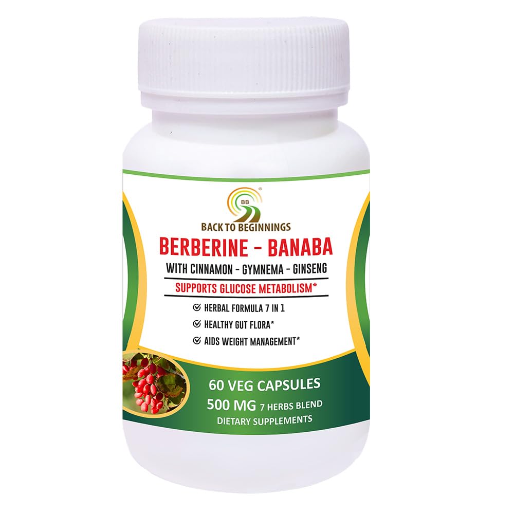Berberine - Banaba With Cinnamon, Gymnema & Ginseng 500 Mg | For Blood Sugar Management | 60 Veg Caps