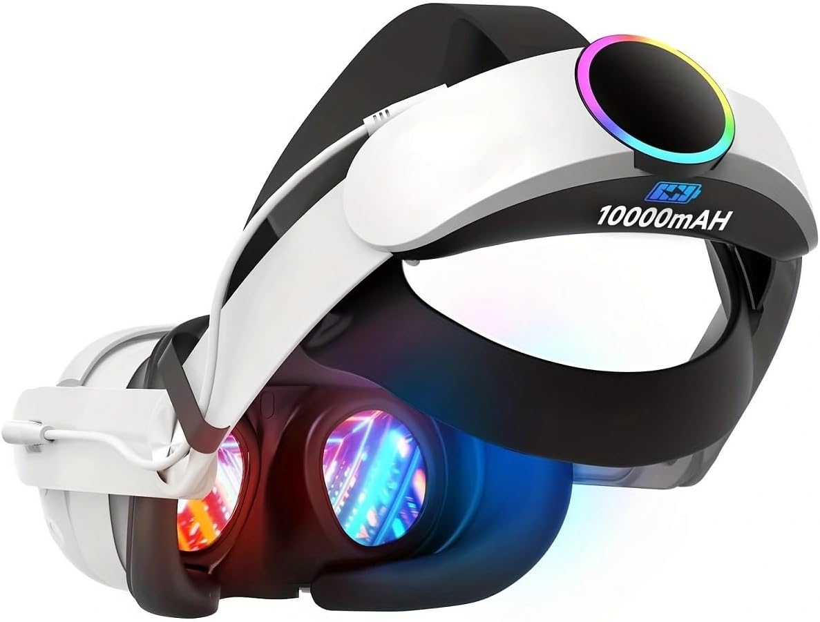 10000mAh Battery Head Strap for Meta Quest 3/3S, Elite Strap with 20W Fast Charging, Extends Playtime 2-4 Hours, Ergonomic Comfort (for Quest 3/3S)