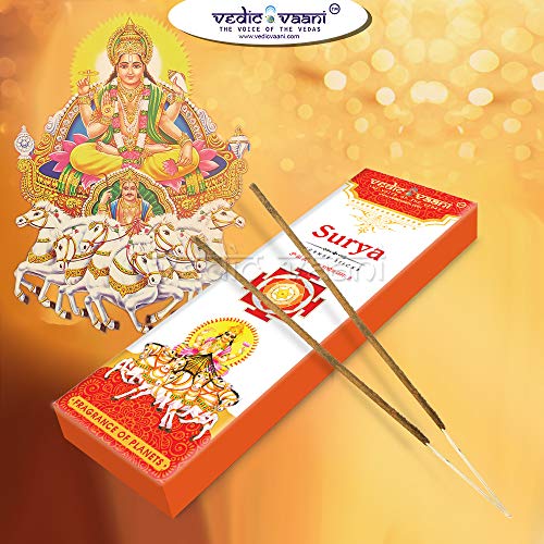 Vedic Vaani Divine Spiritual God Surya (Sun) Agarbatti Incense Stick|Surya Shanti Divine Fragrance Incense Used For Auspicious Occasions, Religious Festivals And Social Celebrations #TOP1