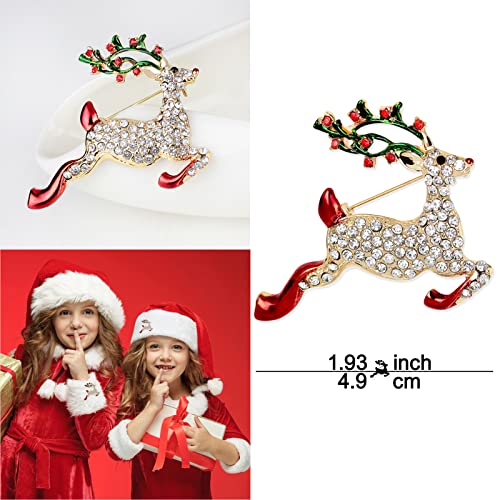 Bigomila 6 Pieces Christmas Brooch Pins For Women Cute Christmas Pins For Girls Crystal Enamel Xmas Brooches For Kids Christmas Gift Decorations #TOP5