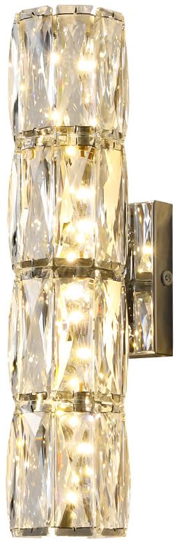 SIYANE LED Linear Bathroom Wall Sconce Modern Crystal Wall Light Bar Chrome Long Vanity Lighting Fixture Over Mirror Luxury Bedroom Wall Mounted Lamp For Living Room Hotel Foyer Porch, Warm White Ligh