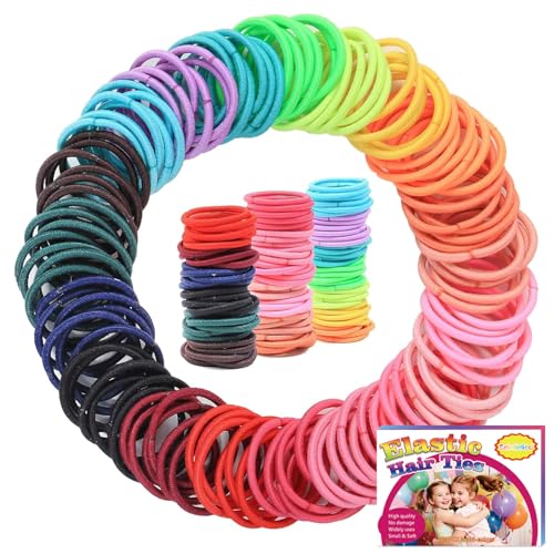 200PCS Elastic Hair Ties for Thin Hair, Small Ponytail...