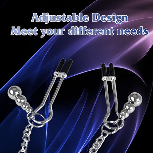 Joeysut Metal Nipple Clamps Adjustable Nipple Clamps Metal Nipple Rings Sexy Nipple Toy Nipple Clip For Women Nipple Toy Nipple Non-Piercing Suitable For Adult Role Playing Games thumb #3