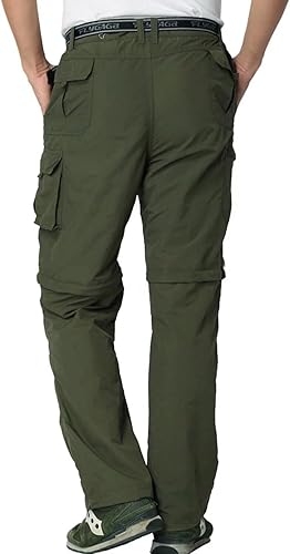 Miniatura 5 de Pantalones de senderismo para hombre, convertibles, con cremallera, de secado rápido, ligeros, para pesca, viajes, safari, cargo