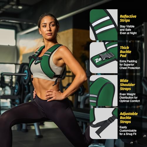 Image of ZELUS Weighted Vest, Washable Z-Fit Soft Iron Weighted Vest for Women and Men, 5 /10 /15 lb Weight Vest with Reflective Strips & Adjustable Straps, Ultra Thin Weight Vest for Gym Strength Training