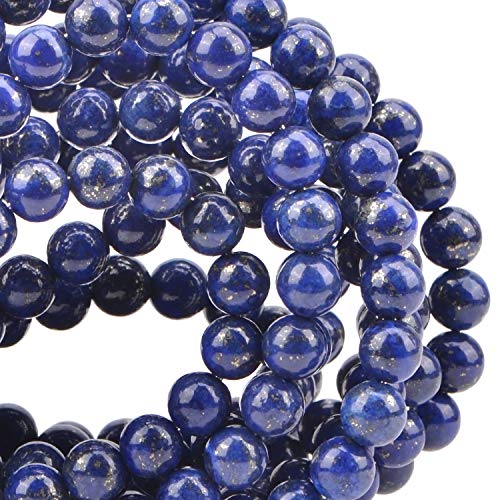 Image of 100PCS 8mmNatural Lapis Lazuli Gemstone Round Loose Beads for Jewelry Making for Bracelet Necklace (Lapis, 8MM)