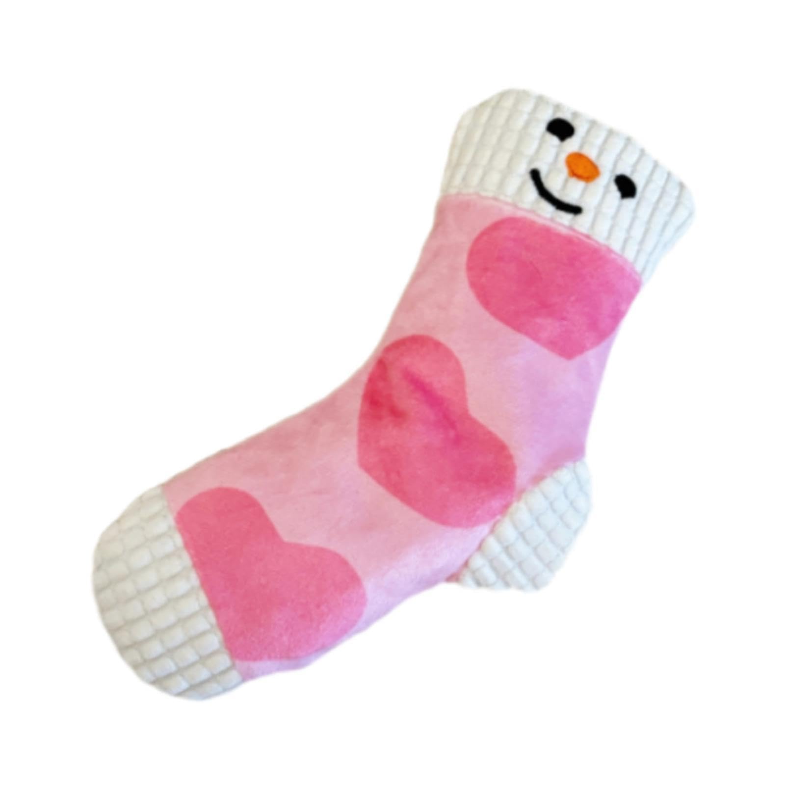 Sharplace Dog Puppy Stuffed Toy Stuffed Socks for Small Medium and Large Dogs Bite Cartoon Funny Squeaky Plush Toy Pets Entertaining, Pink