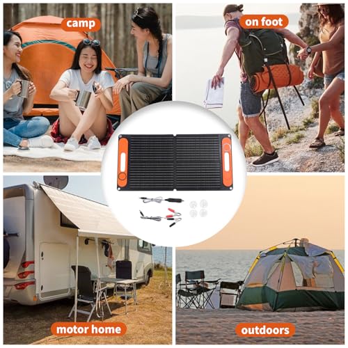 Panneau solaire portable 80W double USB ETFE chargeur mobile - 7
