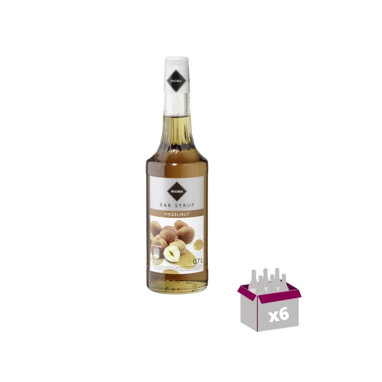 Lot de 6 Sirops Rioba - Noisette - 6x70cL
