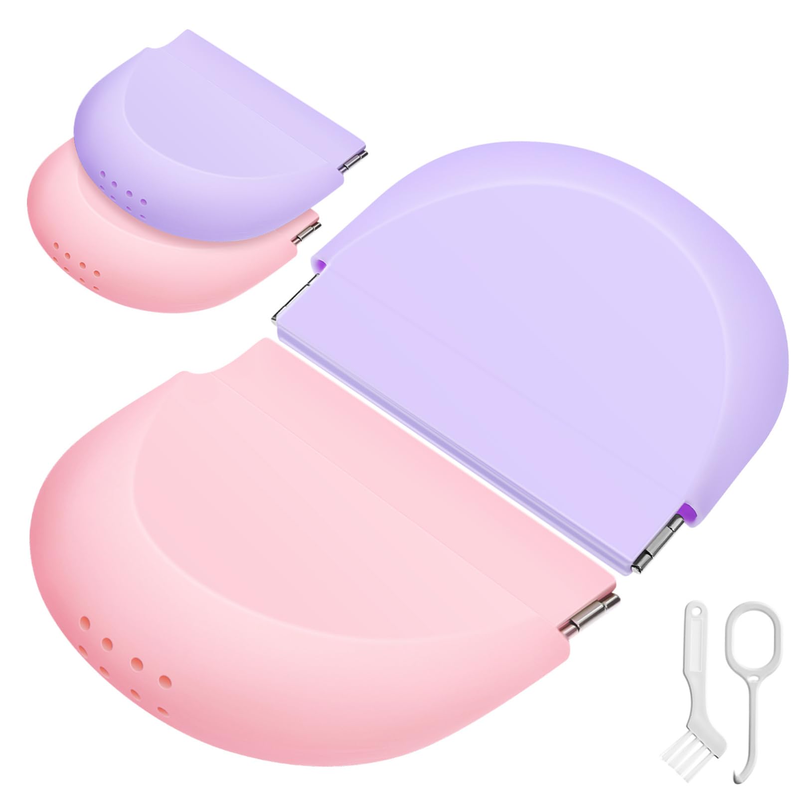 FOMIYES 4 Piezas Estuche de Retención Caja de Almacenamiento para Postizas Delgado Hermético Ventilación para Limpieza y Portabilidad