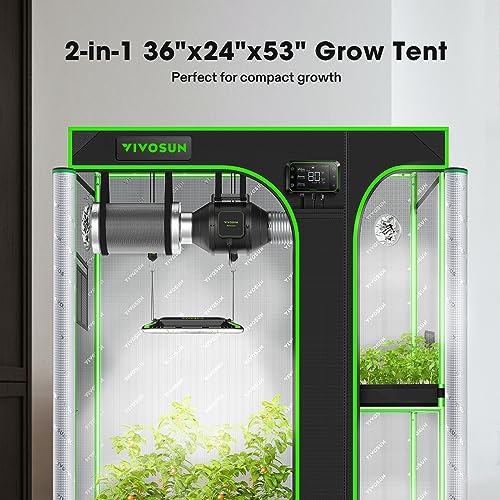 VIVOSUN 2-in-1 Mylar Reflective Grow Tent Kit with VS1000 LED Light - Thumbnail 2