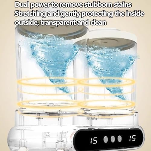 Portable Mini Washing Machine - 3L Twin Chamber, 8-Wave Dual-Direction Cleaning, Ideal for Small Households & Travelers, Compact & Efficient Washing Cup for Hygiene