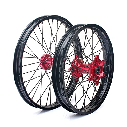 TOFR 21" 19" Front Rear Wheels Rims Hubs Set for Honda CRF250R 2004-2013 CRF450R 2002-2012 CRF250X 2004-2009 CRF450X 2005-2009 CRF250X CRF450X 2012-2016 CR125R CR250R 2002-2013 by TOFR - Used condition - US$351.34