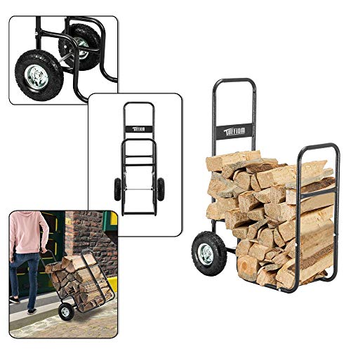 Rovsun Firewood Cart Wood Hauler Fireplace Log Carrier Mover thumb #5