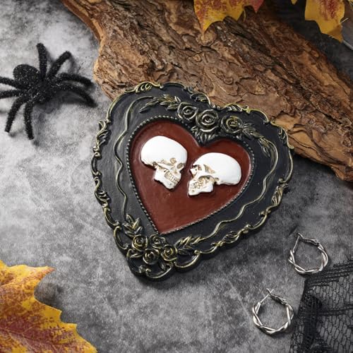 Estatua Calavera Amor Resina Bronce para Decoración Hogar miniatura 3