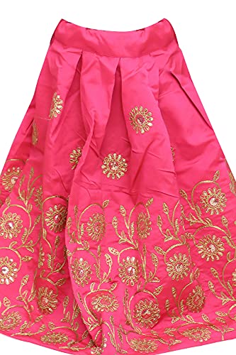Image of Girl's Tafetta Silk Readymade Lehenga Choli