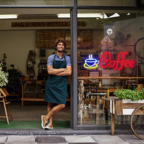 Image of Coffee Neon Signs for Wall Decor Led Lights for Coffee Bar Led Sign Room Decor Aesthetic Suitable for Living Room Bistro Cafe Shop Man Cave Party Christmas Halloween 5V Usb Power