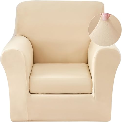 Miniatura 34 de JQinHome Funda elástica para sofá de 6 piezas con funda de sofá estampada, funda de sofá con patrón floral con 3 fundas de cojín separadas, S008