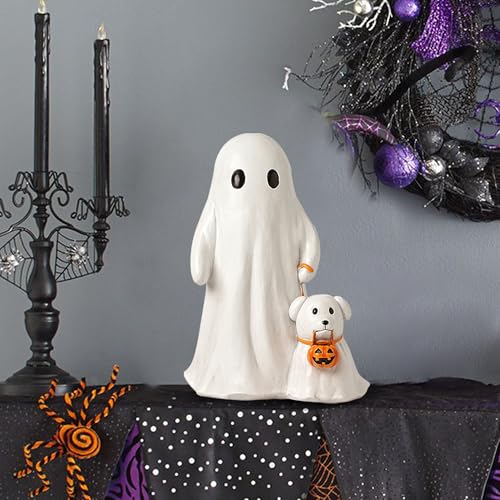 Estatua de Fantasma con Perro para Halloween de 8.9 pulg miniatura 6