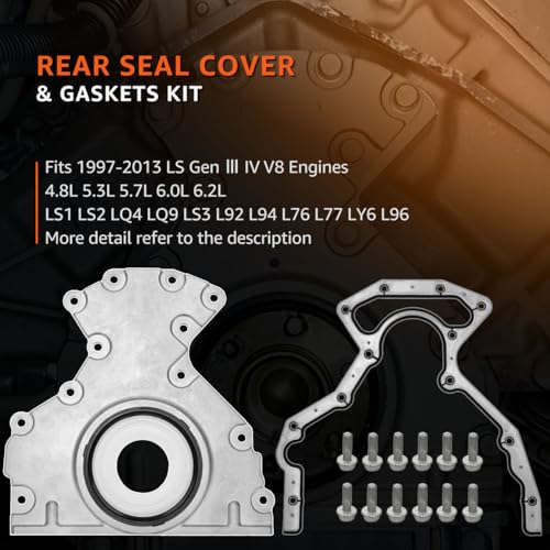 Image of LS Rear Main Seal Cover & Gasket Bolts For 1997-2013 LS Based 4.8 5.3 5.7 6.0 6.2L V8 Engines LS1 LQ4 LQ9 LM7 LS2 LS3 LS7 LC9 LS6 Replace# 12639250 12633579 635-518