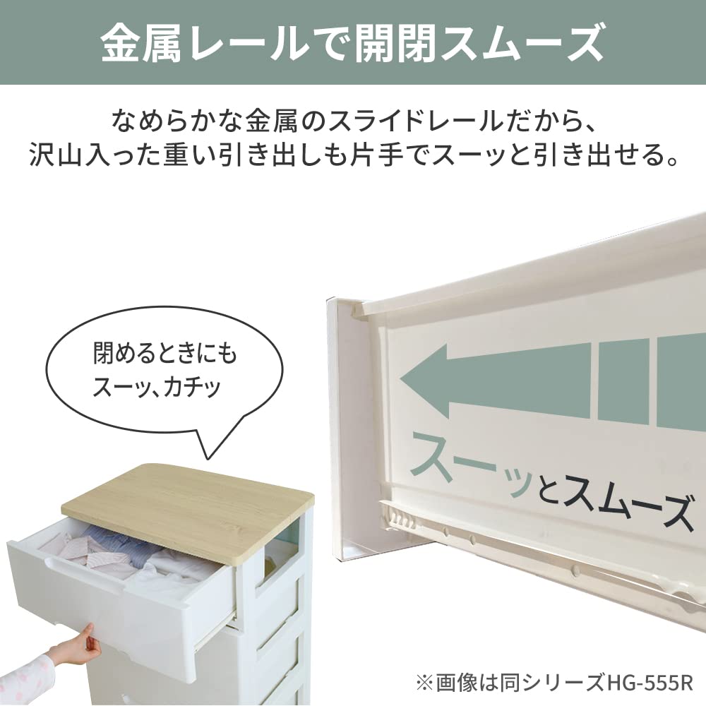 Amazon｜アイリスオーヤマ チェスト ロング 3段 幅44×奥行74×高さ67cm  
