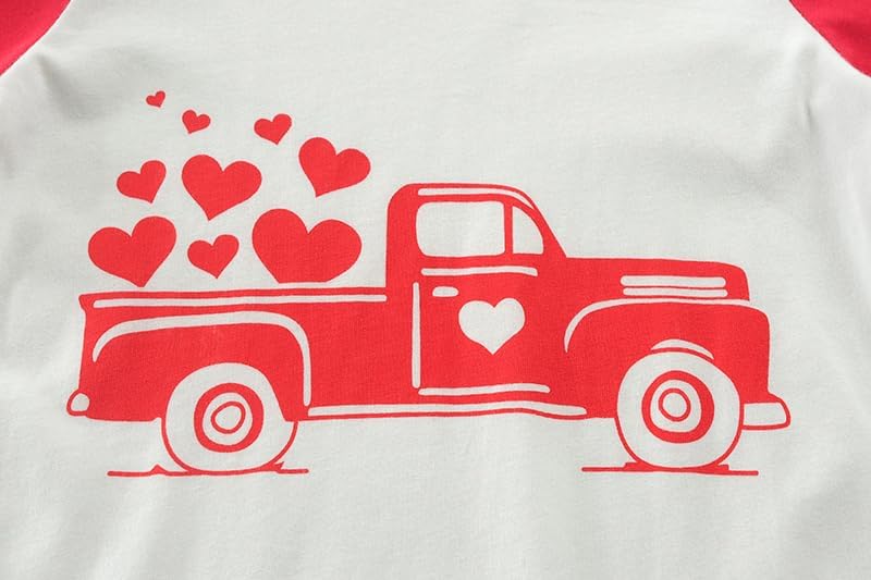 Boys Valentines Shirt Girls Valentine Tshirt Toddler Stripe Long Sleeve Shirt Kids Truck Love Heart Tee Tops 1-7Years - Image 7