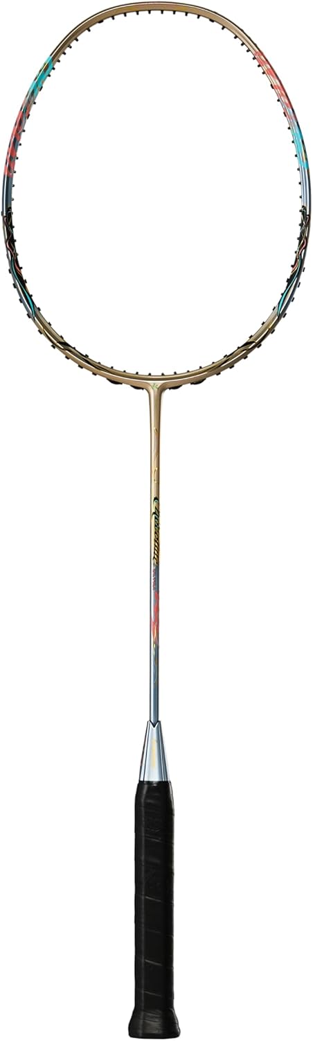 Badminton Racket Full Carbon Professional Badminton Set High Tension 18-35lbs 4U Continuous Smash for Speed Singles/Rear-Court Doubles-Chocolate Mocha (Get Strung)