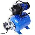 1.6 HP Shallow Well Pump with Pressure Tank, 110V Garden Water Pump, 1000GPH,Stainless Steel, Automatic Water Booster Jet Pump with for Home, Garden, Lawn, Irrigation