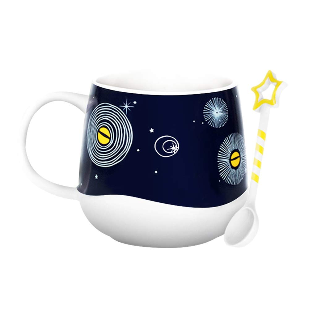 L-entcy 355 ML /12.1OZ Thermochromic Ceramic Cup Coffee Cup Combination Couple Cup Mug Reusable Coffee Cup Water Cup Coffee Ceramic Clay Porcelain Latte Tea 12.1OZ Easy To Clean