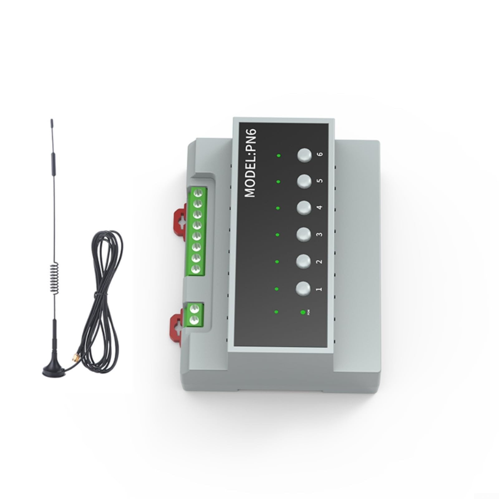 Modulo interruttore relè WiFi intelligente a 6 canali, controller multi-dispositivo 16A con indicatori LED e pulsanti manuali per domotica (antenna wifi Ex)