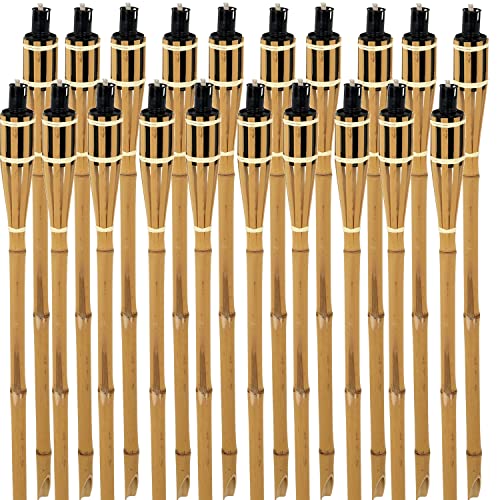 Bambusfackel Gartenfackeln mit Docht 90 cm lang Outdoor-Fackel 185 ml Füllmenge Garten-Deko Lagerfeuer-Romantik (1)