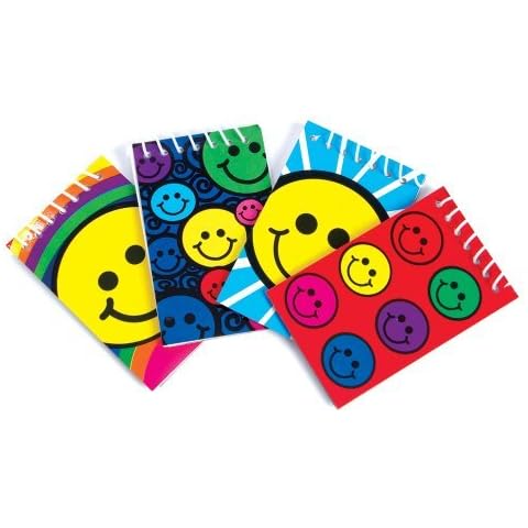 ~ 12 ~ Smile/Smiley Face Spiral Note Pads ~ New ~ Notebooks, Smile Face Party Favors, Memo Pads Cover
